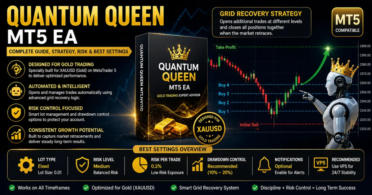 Quantum Queen EA MT5 2026 Review, Setting, Real Results and Risk Analysis
